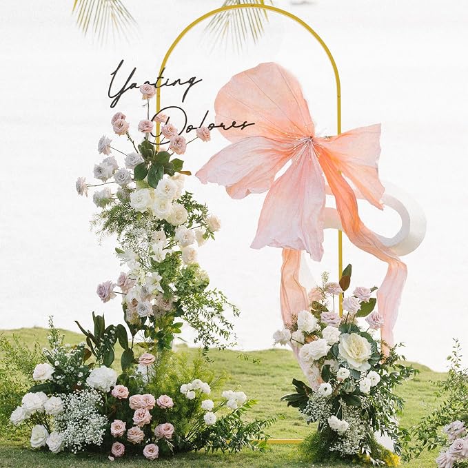 Asee'm 6FT Gold Metal Arch Backdrop Stand Wedding Balloon Background | Arched - Image 5