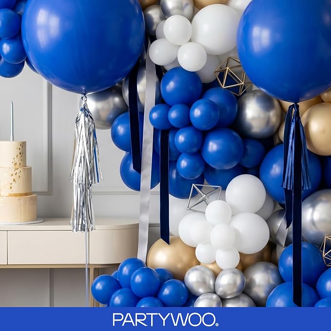 PartyWoo Royal Blue Balloons 101pcs Dark Blue Latex Helium Balloons 12 Inch | - Image 8