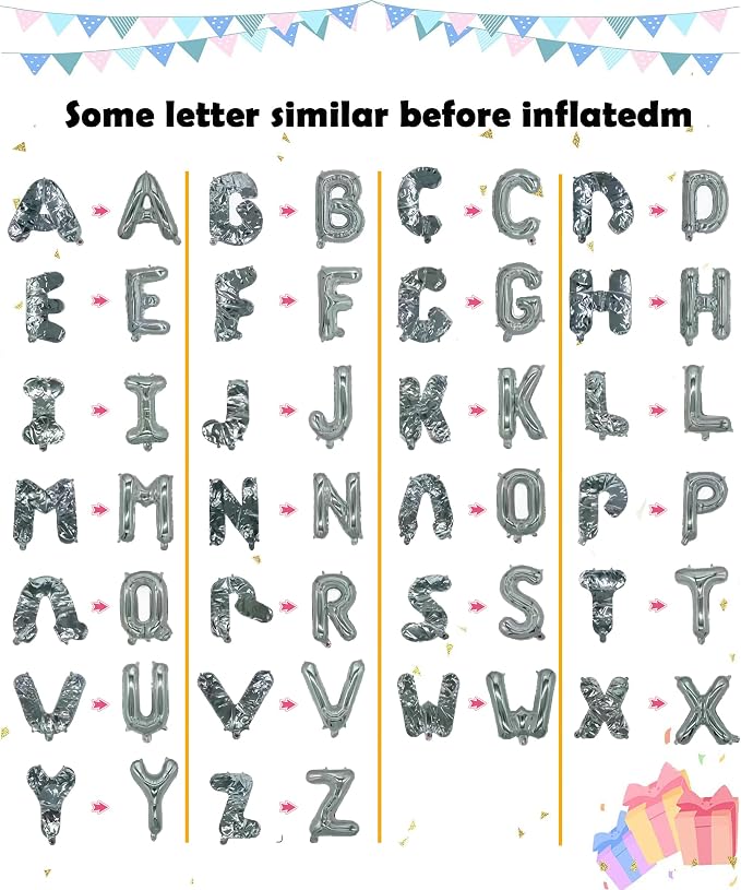 Letter Balloons 16 Inch Mylar Foil Alphabet Letter A-Z Balloons Set - Image 5