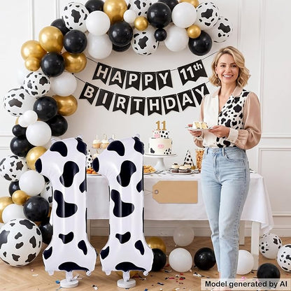 40 Inch Cow Print Number 11 Balloon - Image 4