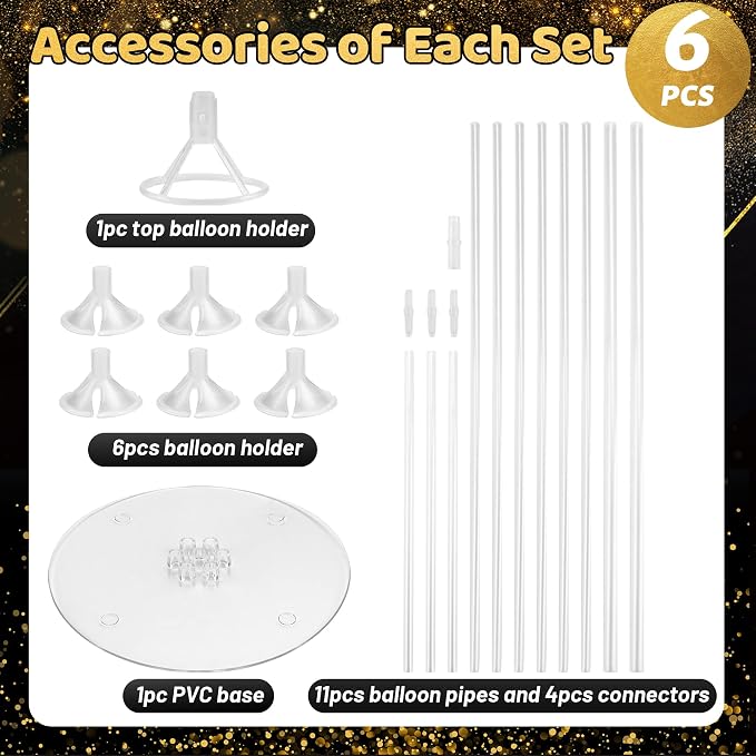 6 Sets Balloon Stand Kits, Balloon Holders Table Centerpieces | Balloon sticks - Image 2