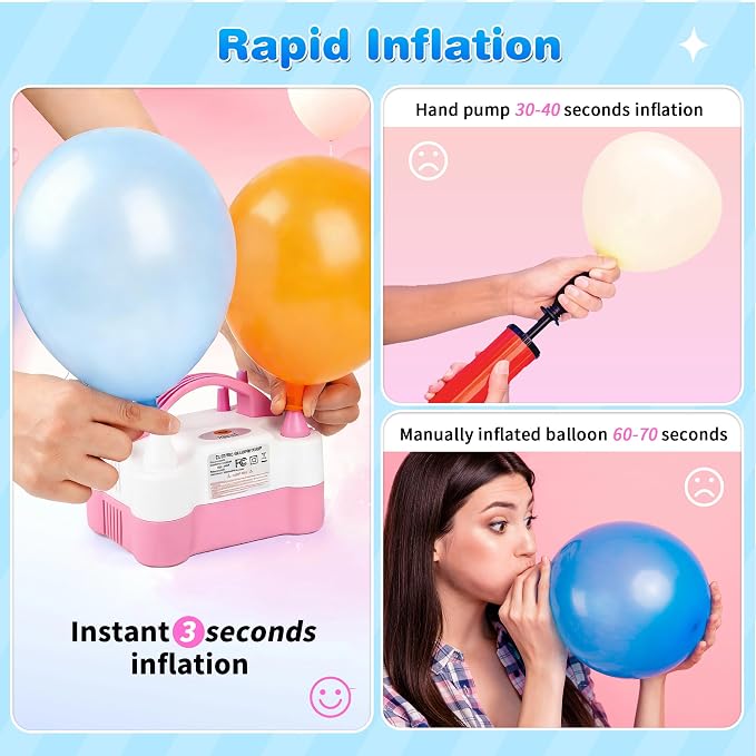 Electric Balloon Pump, Portable Electric Balloon Blower Machine Balloon Air - Image 7