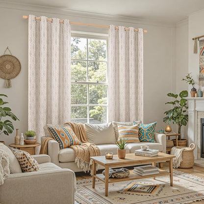 BGment Camel Curtains for Living Room 96 Inches Long, Natural French Country - Image 3