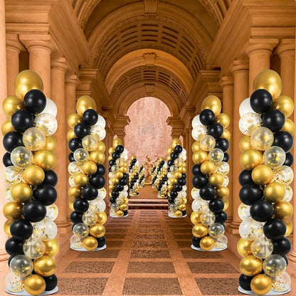 2 Set Black and Gold Balloons Column Stand Kit - Image 6