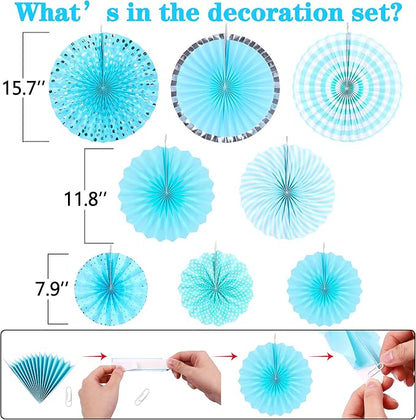 35PCS Party Decorations Paper Fan Hanging Set - Image 3