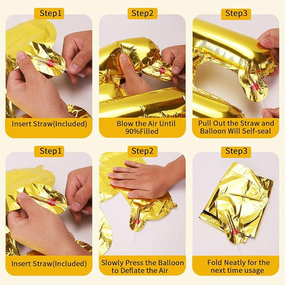 PIGETALE Gold Happy Birthday Banner, 16 Inch Mylar Foil Letters Birthday Sign - Image 6