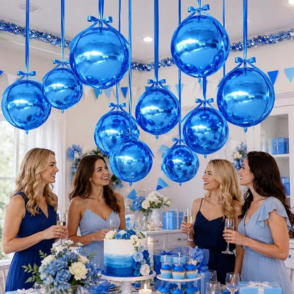 Blue Round Foil Balloons - Image 8