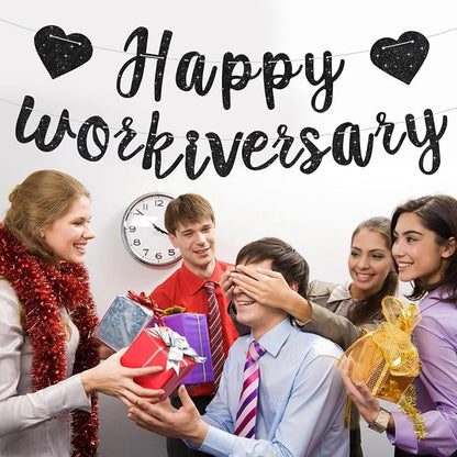 Black Glitter Happy Workiversary Banner - Image 4