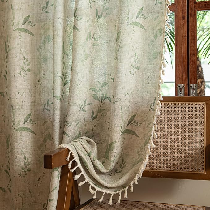 ENJOYBRIDAL Floral Curtains 84 Inch Length Light Filtering Semi Sheer Drapes - Image 5