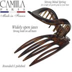 Camila Paris CP2372 2PK French Hair Clips, Large Slide Hair Clips for Volume Hair, Strong Hold No Slip Grip, Girls Hair Claw Clips for Women, Durable Styling Girls Hair Accessories, Made In France
