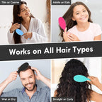 Air Cushion Detangling Hair Brush - 4 Pack Detangler Hairbrush with Ultra Soft Bristles for Effortless Tangle Removal - For Wet Dry Damaged Curly Hair for Women Men Boys Girls Kids - Red