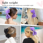 Bow Claw Clips Bow Hair Clips 3PC Purple Big Hair Bows for Women Butterfly Styling Large Hair Clips for Thick Hair for Girls Hair Accessories for Teen