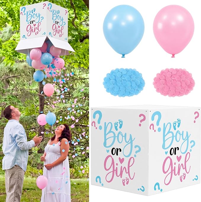 23 Pcs 20 Inch Jumbo Gender Reveal Balloon Drop Box Kit by Unknown