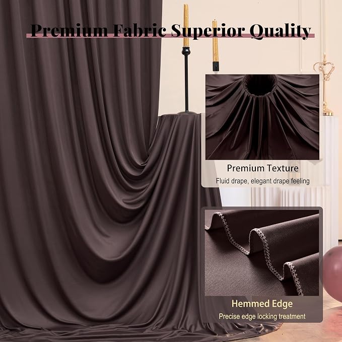 50ft x 12ft Brown Backdrop Curtains - Image 3