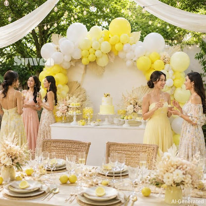 SUWEN 153Pc Yellow Balloon Arch Kit Garland 18 10 5 Inch Light Yellow White | - Image 4