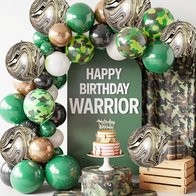 Black Gold and White Balloons Foil, 22Inch Metallic Balloons Printed, Round - Image 3