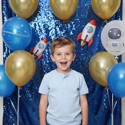 Blue Sequin Backdrop Curtains 2Panel 2x8ft - Image 7