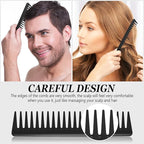 Patelai 3 Pieces Wide Tooth Detangling Hair Comb Styling Set, Carbon Fiber Styling Cutting Comb Anti Static Heat Resistant for Women Curly Straight Long Hair, Black