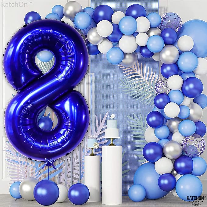 KatchOn Navy Blue Number 8 Balloon 40 Inch, 8th Birthday Decorations Boy | - Image 8
