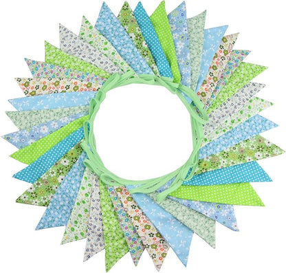 10M/32Ft Triangle Bunting Banner, Baby Shower, Outdoor and Home Decorations by JIALITFUN