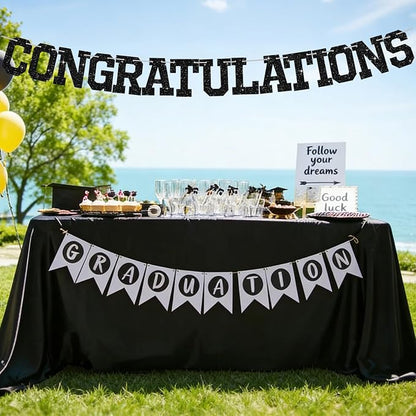 BEISHIDA Glitter CONGRATULATIONS Banner Black 2026 Graduation Party Decorations - Image 5
