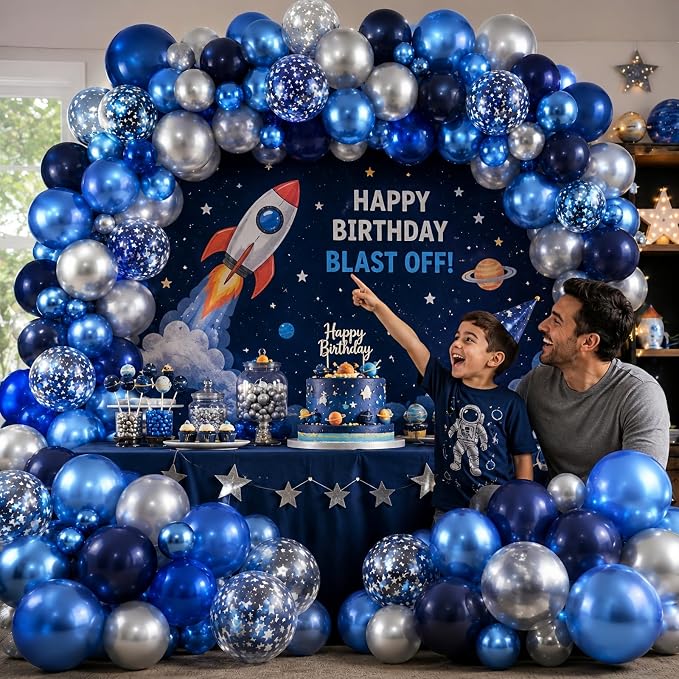 Blue and Silver Balloon Arch Kit - Image 6