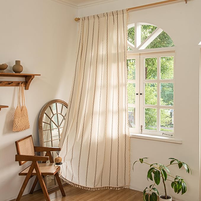 Sutuo Home Boho Curtains 108 Inches Long, Bohemian Drape - Image 3