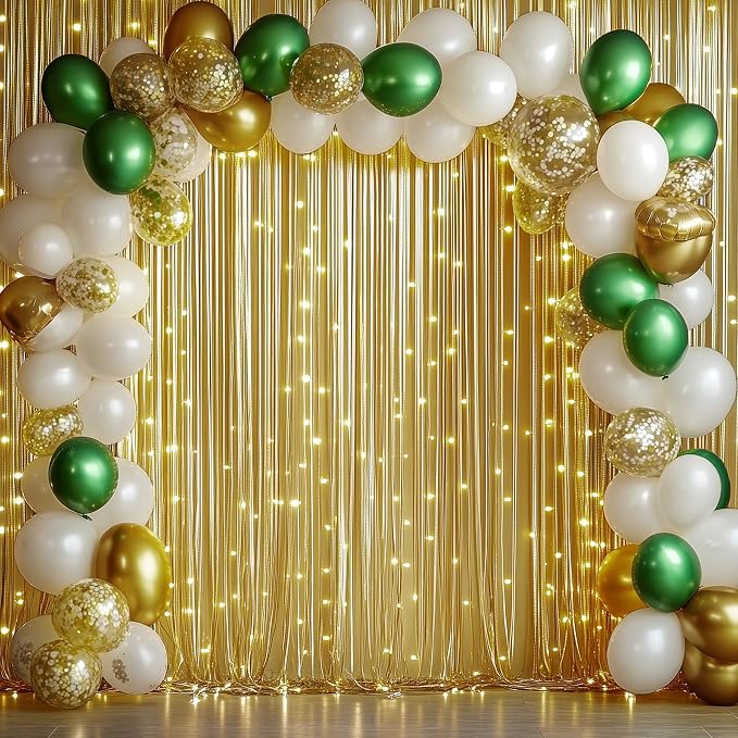10ftx10ft Thick Gold Glitter Backdrop Curtain Panels - Image 4