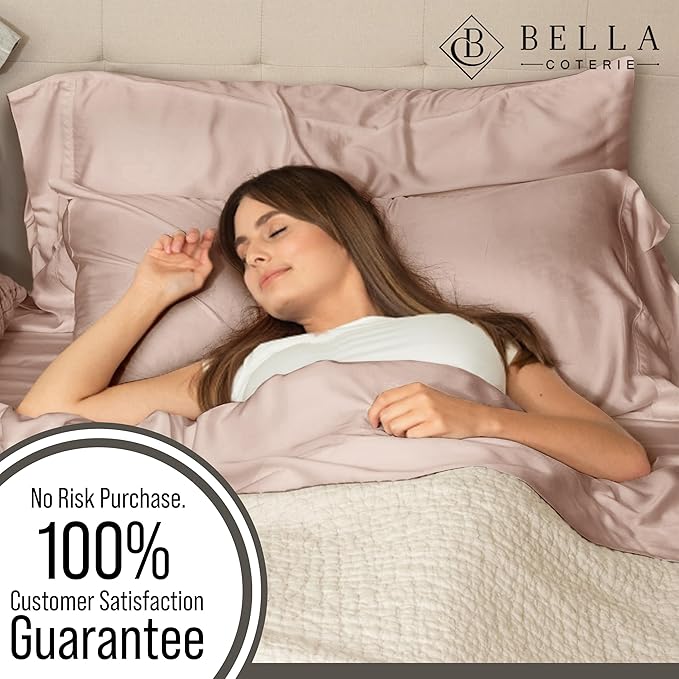 Bella Coterie | Luxury Bamboo Viscose Standard Size Pillowcase Set | 100% Organically Grown | Ultra Soft | Cooling | 2 Pcs [Dusty Rose]