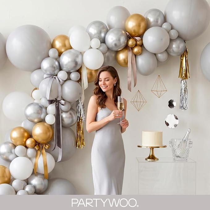 PartyWoo Gray Balloons 140pcs Matte Gray Latex Balloons Different Sizes | 18 12 - Image 8