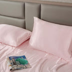 Blush Pink Satin Pillowcase Queen Size Set of 2 for Hair and Skin, Blush Pink Silk Pillowcase Breathable Pillowcase with Envelope Closure