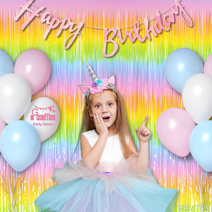Gradient Pastel Foil Fringe Curtain - Image 3