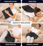 GENIANI XL Electric Heating Pad for Back Pain & Cramps Relief, Electric Throw, Birthday Christmas Gifts for Women, Men Auto Shut Off, Machine Washable, Heat Pad for Neck & Shoulder (12"x24" Jet Black)