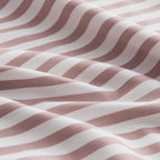 JELLYMONI 100% Natural Cotton Striped King Pillowcases Set, 2 Pack White and Pink Stripes Pattern Printed Pillow Covers with Envelope Closure(Pillows are not Included)