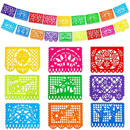 DOMESTAR 2 Packs 36 FT Mexican Party Banners, Fiesta Party Decoration | Papel by DOMESTAR