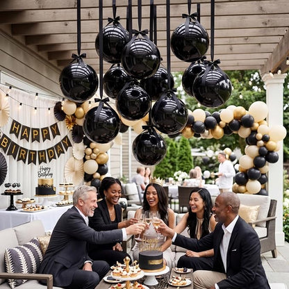 Jenaai 30 Set Round Foil Balloons Bulk 22 Inch 4d Metallic Giant Balloons Set - Image 7