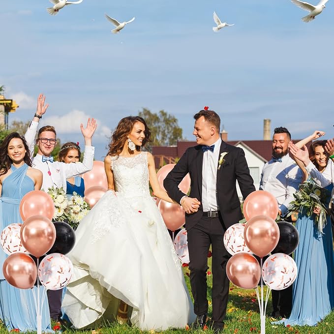 4 Sets Rose Gold and Black Balloons Stand - Image 6