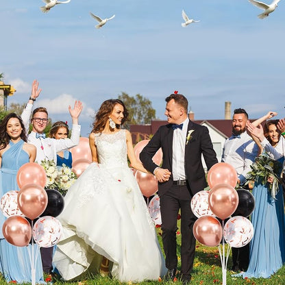 4 Sets Rose Gold and Black Balloons Stand - Image 6