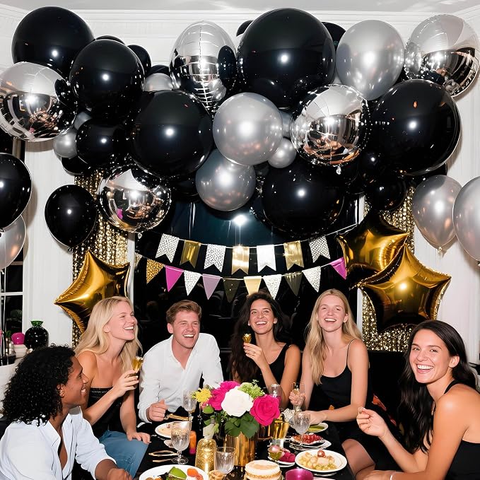 32Pcs Black Big Balloons 18 Inch, Round Large Latex Party Balloons - Image 5