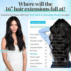 KooKaStyle Clip in Synthetic Hair Extensions Long Wavy 4PCS Thick Hairpieces Brunette Brown Fiber Double Weft Natural Hair Extensions 16 Inch for Women