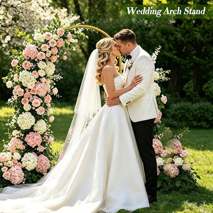 6 FT Metal Arch Backdrop Stand, Party Balloon Arch Stand | Dustproof caps - Image 2
