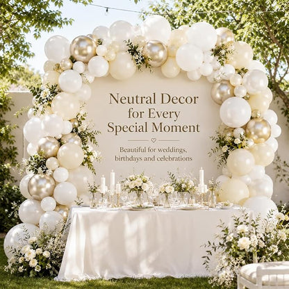 Beige White Pearl Balloons - Image 8