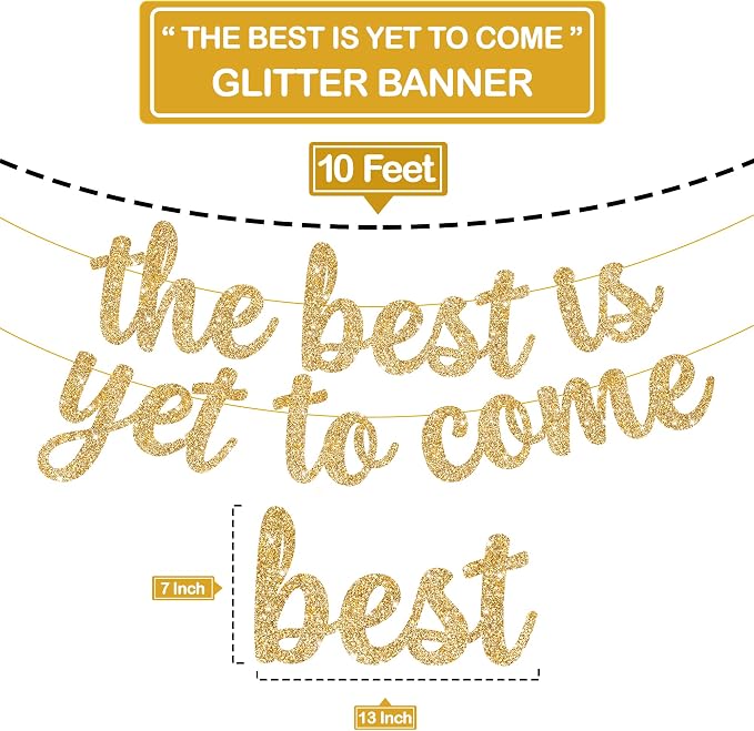 KatchOn Glitter The Best is Yet to Come Banner 10 Feet | No DIY, 2026 - Image 2