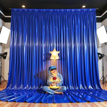 10x10 ft Royal Blue Glitter Backdrop Curtain - Image 4