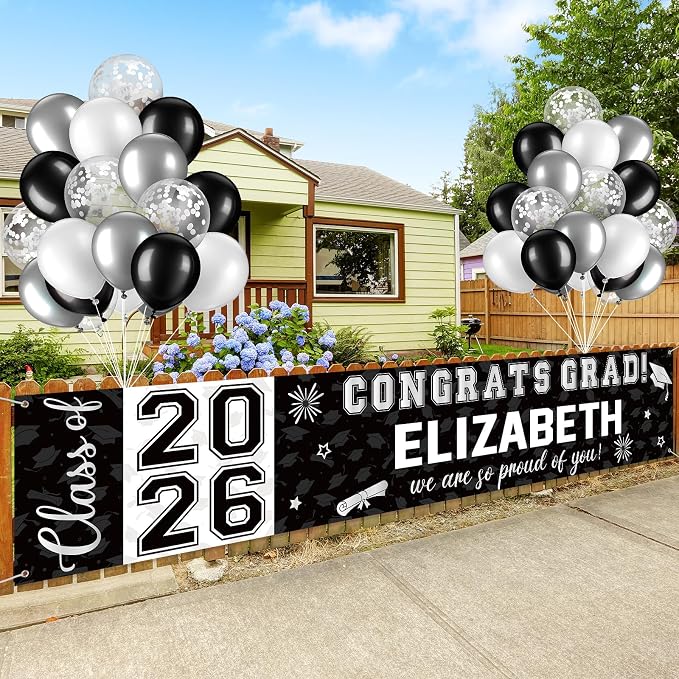 Graduation Congratulations Banner Decorations, Class 2026 Personalized - Image 4