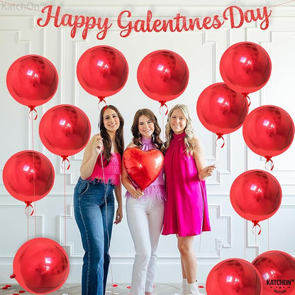 KatchOn, Huge Metallic Red Foil Balloons - Image 5
