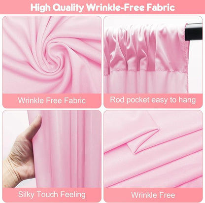 Asee'm Pink Backdrop Curtains Drapes - Image 3