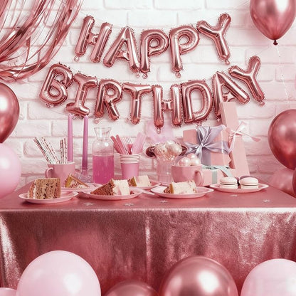 Rose Gold Happy Birthday Balloon Banner Foil Balloons - Image 7