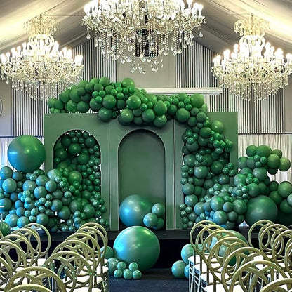 PartyWoo Pearl Dark Green Balloons 50pcs Pearl Emerald Hunter Forest Green | 12 - Image 5