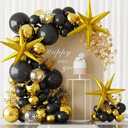 NiHome 237PCS Black and Gold Balloon Set, Includes Metallic, Confetti and - Image 5